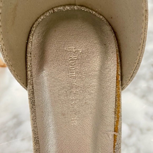 RF ROOM of FASHION Silver Glitter Sandals Heels - Picture 5 of 10